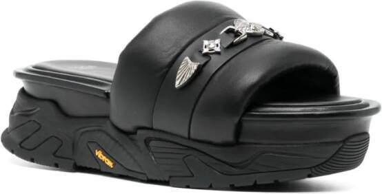 Toga Virilis studded leather sandals Black