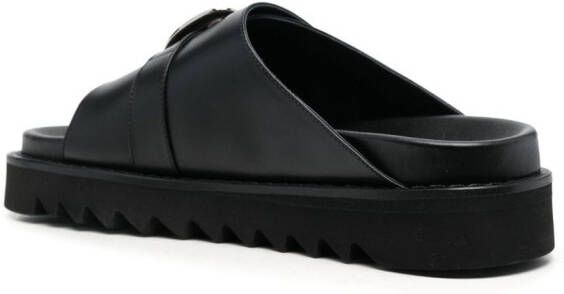 Toga Virilis western-buckle leather sandals Black