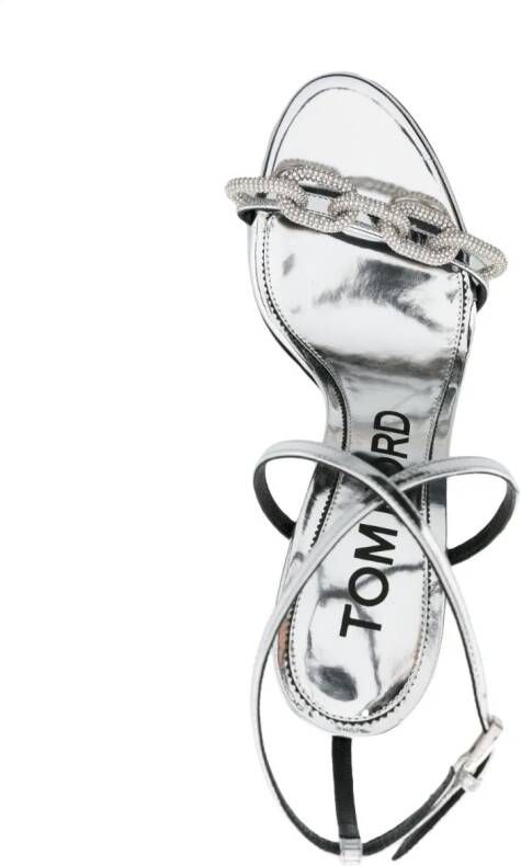 TOM FORD 105mm crystal-embellished sandals Silver