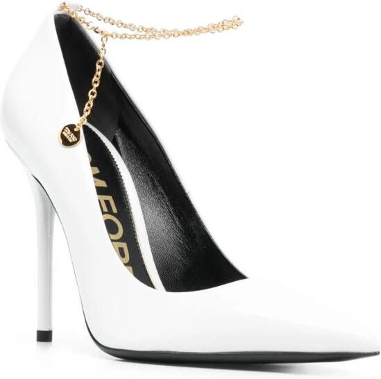 TOM FORD 110mm patent leather pumps White