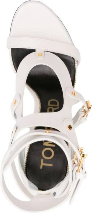 TOM FORD 115mm buckle-fastening leather sandals White