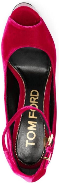 TOM FORD 145mm platform velvet sandals Pink
