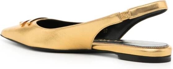 TOM FORD 20mm laminated nappa leather ballerina shoes Gold