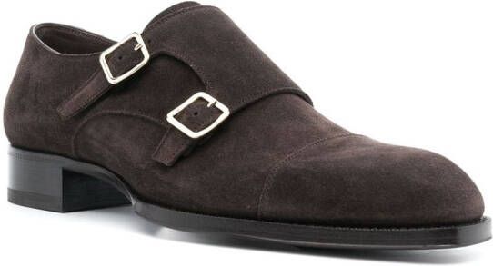 TOM FORD 30mm suede monk shoes Brown