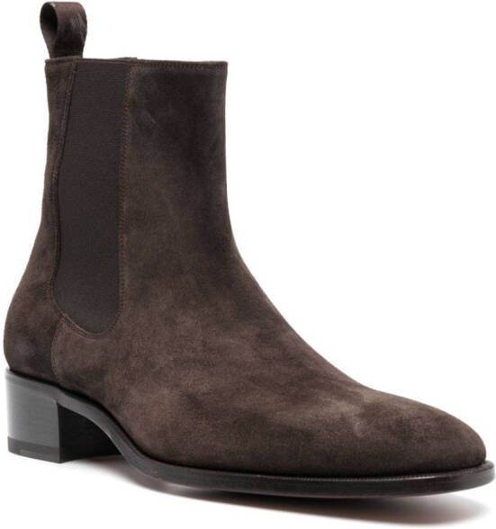 TOM FORD 40mm square-toe leather boots Brown