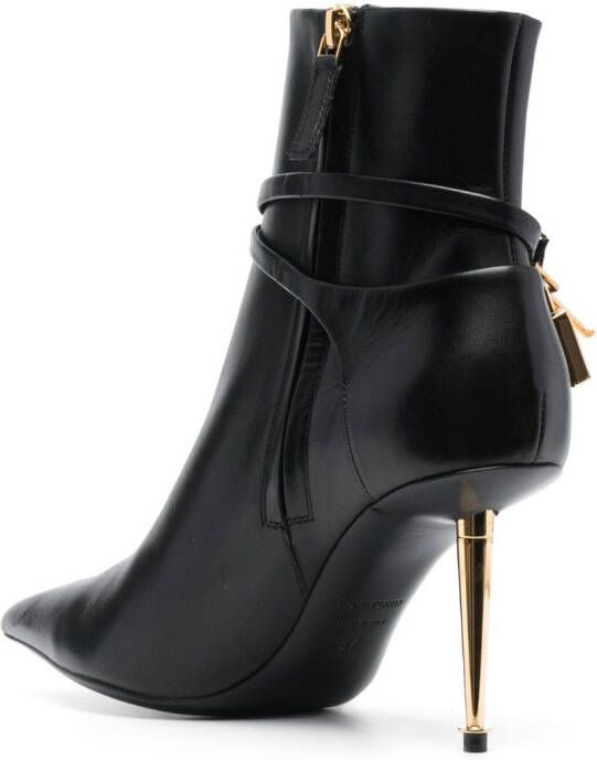 TOM FORD 80mm leather pointed-toe boots Black