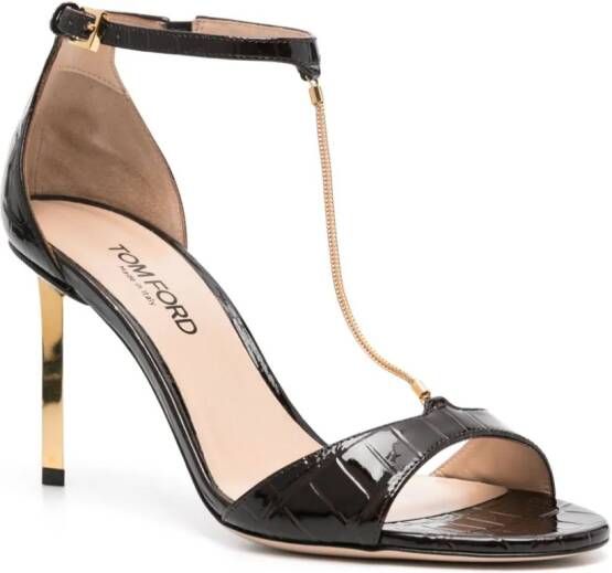 TOM FORD 85mm chain-embellished sandals Brown