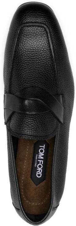 TOM FORD Sean twist-detail leather loafers Black