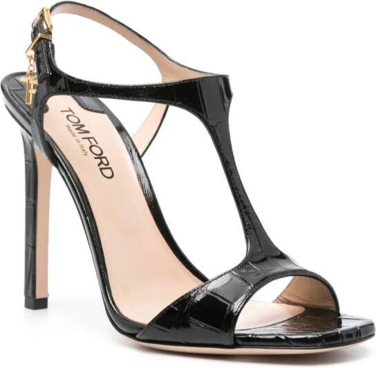 TOM FORD Angelina 105mm leather sandals Black