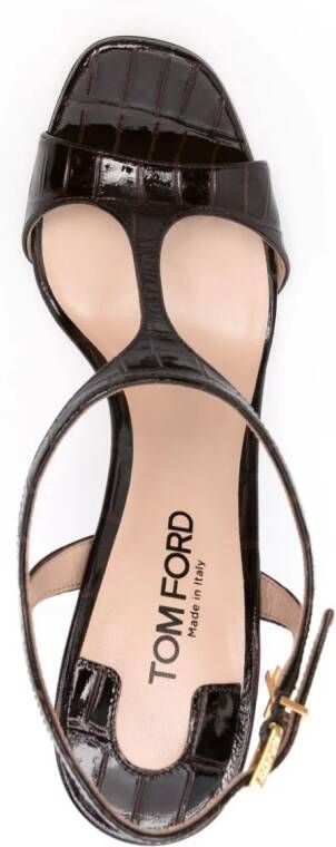 TOM FORD Angelina 105mm leather sandals Brown
