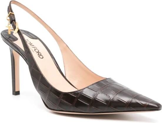 TOM FORD Angelina 85mm leather pumps Brown