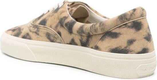 TOM FORD animal-print suede sneakers Neutrals