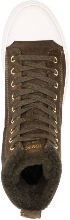 TOM FORD ankle-length lace-up sneakers Green
