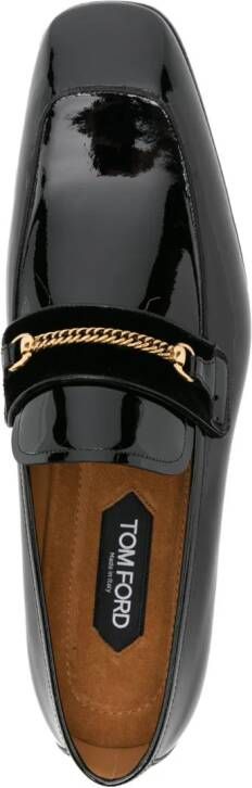TOM FORD Bailey-chain leather loafers Black