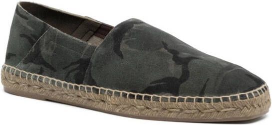 TOM FORD Barnes camouflage-pattern suede espadrilles Green