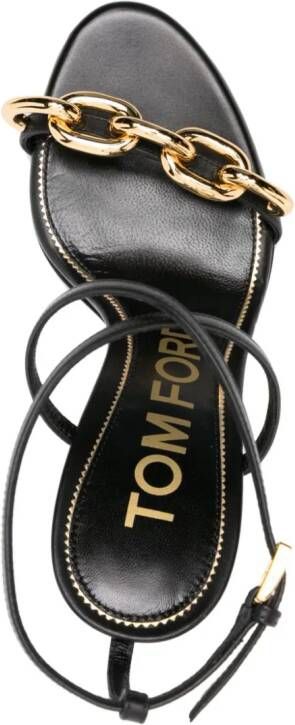 TOM FORD Chain 105mm leather sandals Black