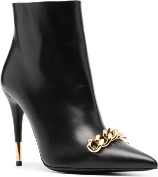 TOM FORD chain-detail leather ankle boots Black