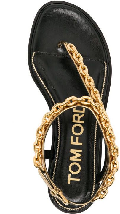 TOM FORD chain-detail leather sandals Gold