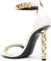 TOM FORD chain-link detailed 105mm heel sandals White - Thumbnail 3