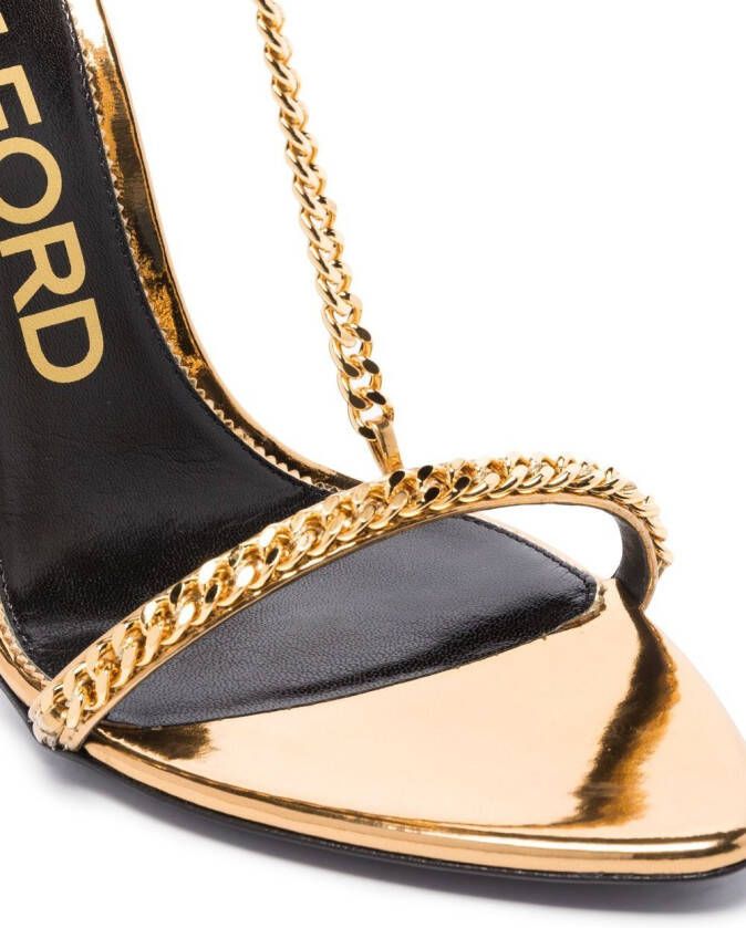 TOM FORD chain-link stiletto sandals Gold