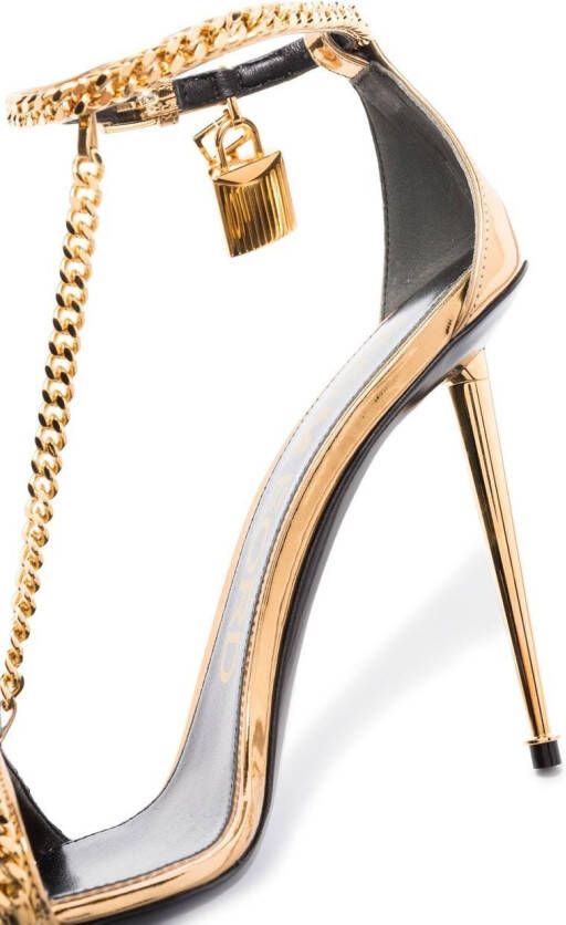 TOM FORD chain-link stiletto sandals Gold
