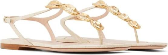 TOM FORD crocodile-embossed leather sandals Neutrals