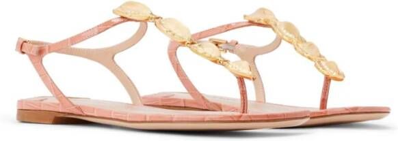 TOM FORD crocodile-embossed leather sandals Pink