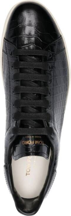 TOM FORD crocodile-embossed leather sneakers Black