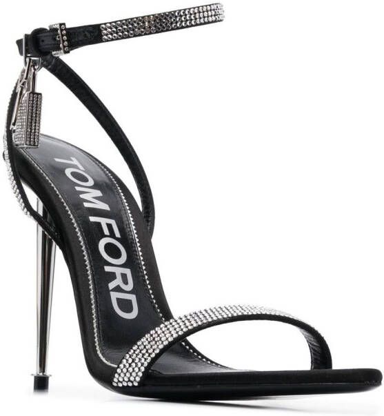 TOM FORD crystal-embellished 120mm sandals Black