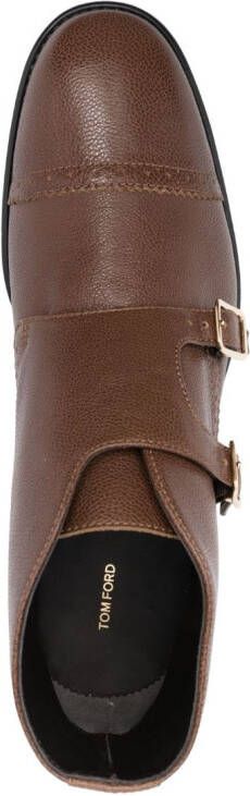 TOM FORD double-buckle monk shoes Brown