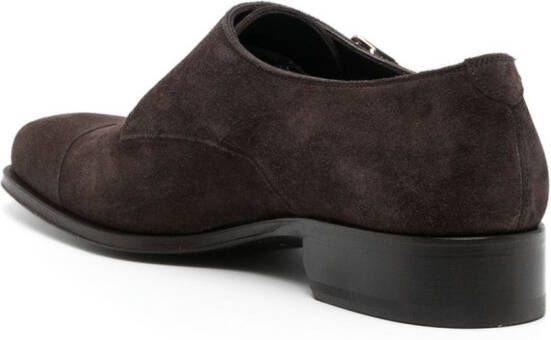 TOM FORD Elkan suede monk shoes Brown