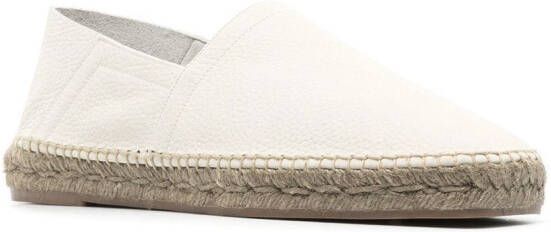 TOM FORD grained leather espadrilles White