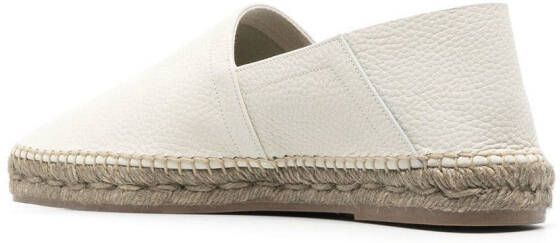 TOM FORD grained leather espadrilles White