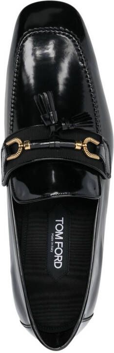 TOM FORD horsebit-detail leather loafers Black