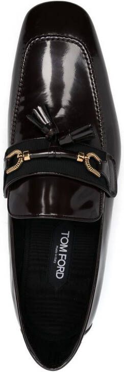 TOM FORD horsebit-detail leather loafers Brown