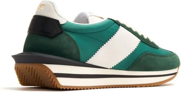 TOM FORD James suede-panelled sneakers Green