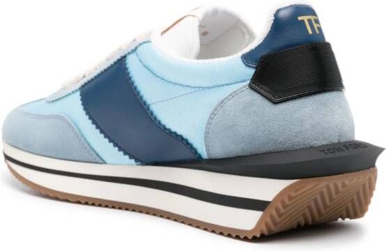 TOM FORD James suede-panelling sneakers Blue