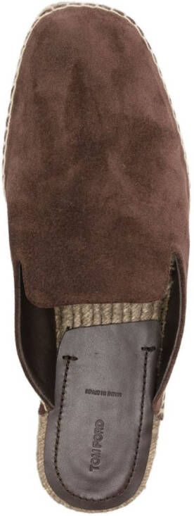 TOM FORD Jude suede slippers Brown