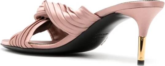 TOM FORD knot-detail 75mm pleated mules Pink