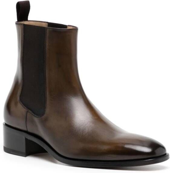 TOM FORD leather ankle boots Brown