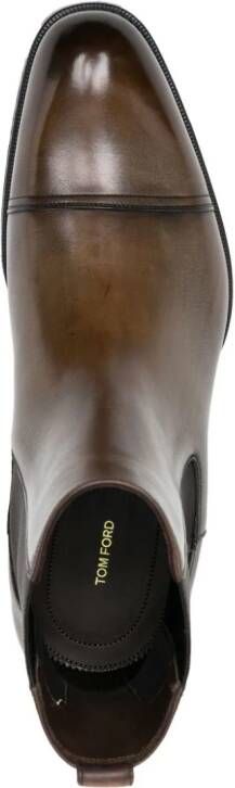 TOM FORD leather Chelsea boots Brown