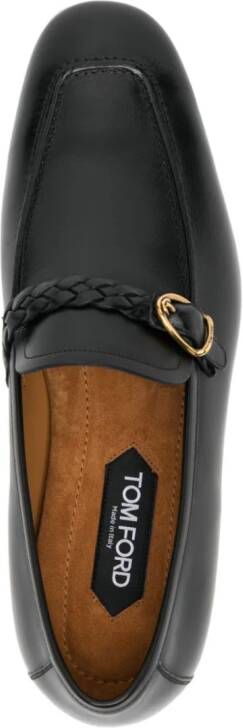 TOM FORD Martin woven-strap leather loafers Black