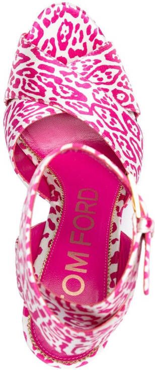TOM FORD leopard-print 110mm sandals Pink