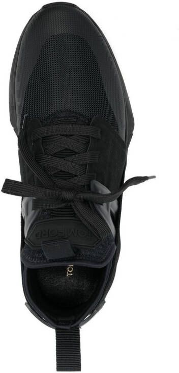 TOM FORD logo-patch lace-up sneakers Black