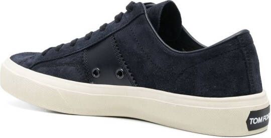 TOM FORD logo-patch lace-up sneakers Blue