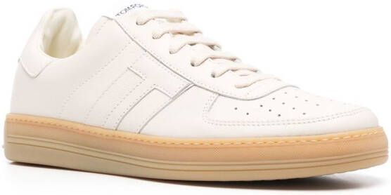 TOM FORD logo-patch lace-up sneakers Neutrals