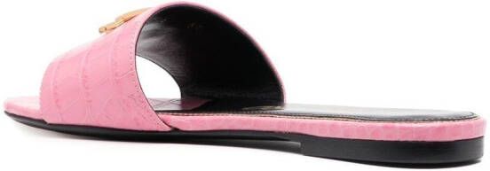 TOM FORD logo-plaque crocodile-effect sandals Pink