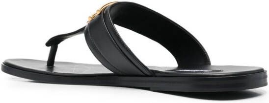 TOM FORD logo-plaque leather sandals Black