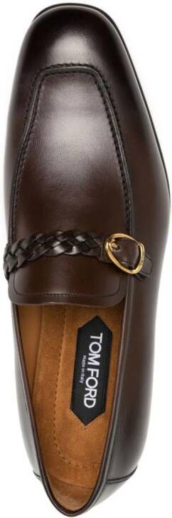 TOM FORD Martin woven-strap leather loafers Black