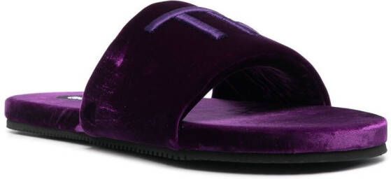 TOM FORD monogram velvet sandals Purple